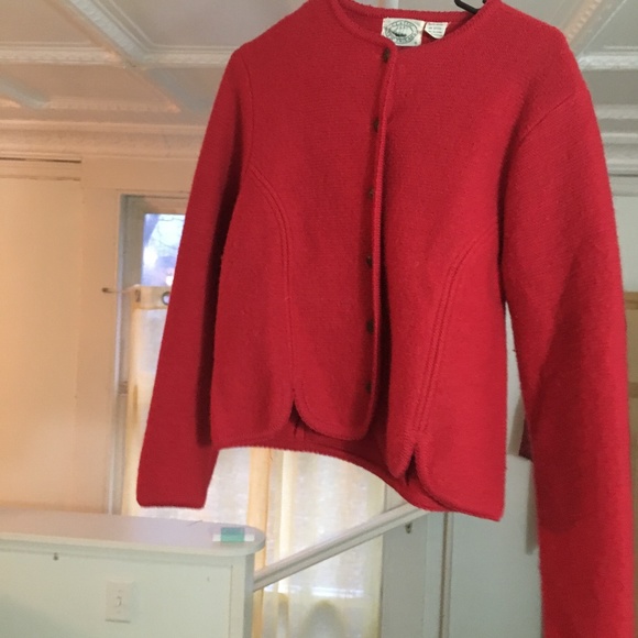 vintage red wool sweater - Picture 1 of 4